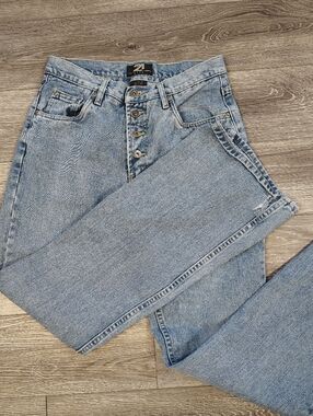 Vintage Rue 21 Light Blue High-Rise Button-Fly Women's Jeans Size 6 Distressed